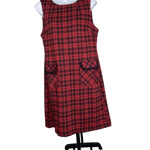 Tommy Hilfiger red and black plaid dress 10